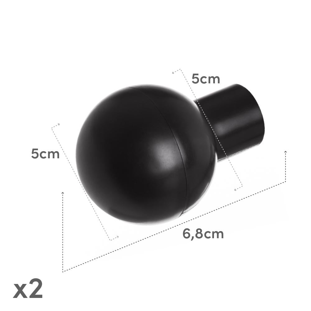 Barra cortina extensible negra de 122 a 211 cm