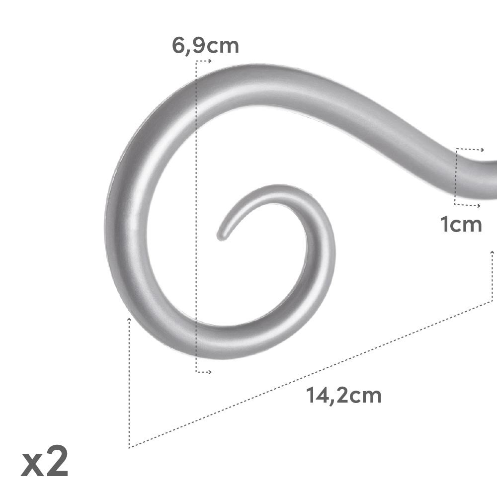 Barra cortina extensible plateada de 122 a 211 cm