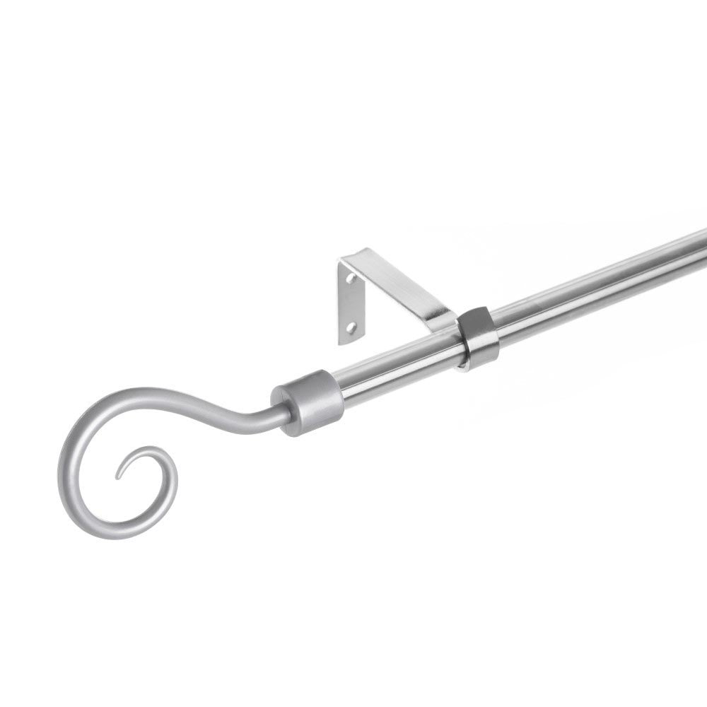 Barra cortina extensible plateada de 122 a 211 cm