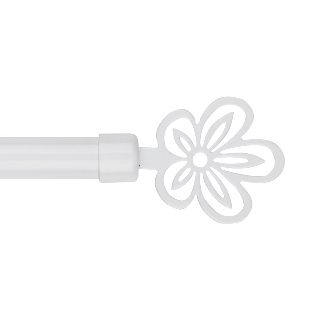 Barra cortina extensible blanca de 122 a 211 cm