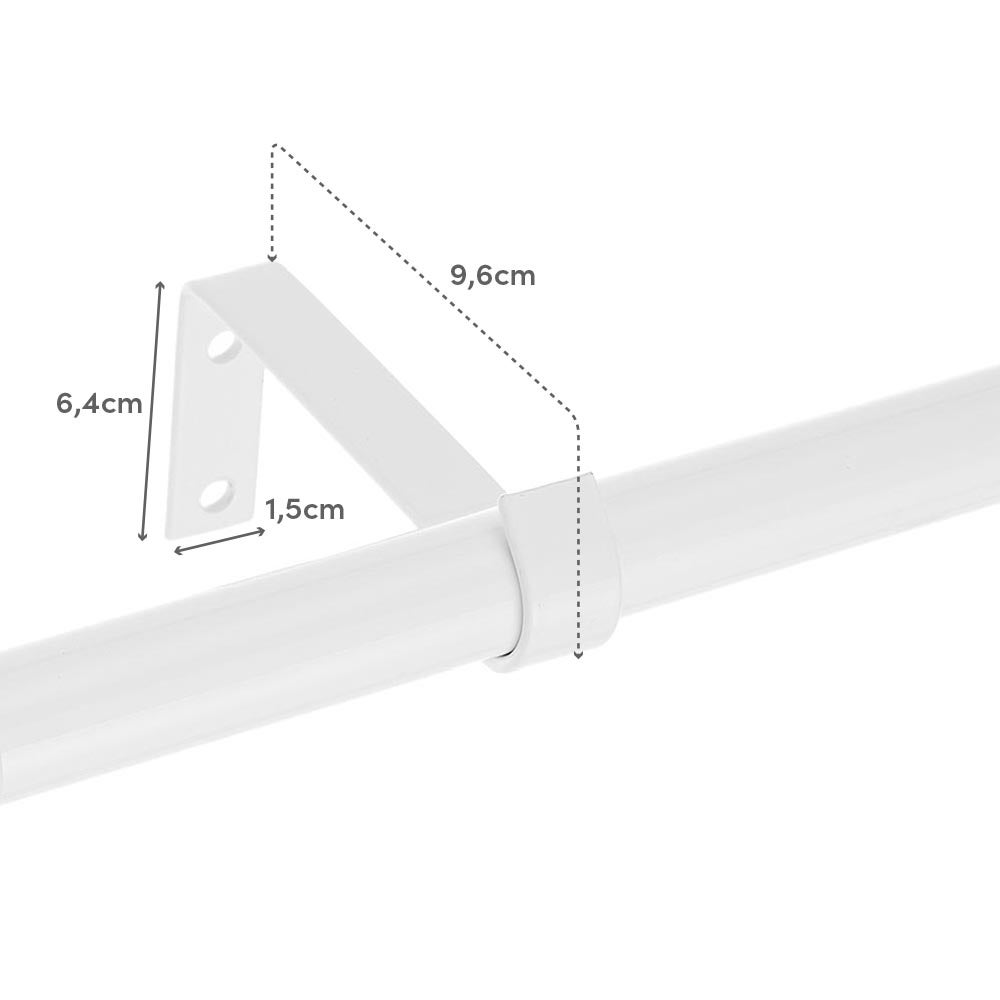 Barra cortina extensible blanca de 160 a 300 cm
