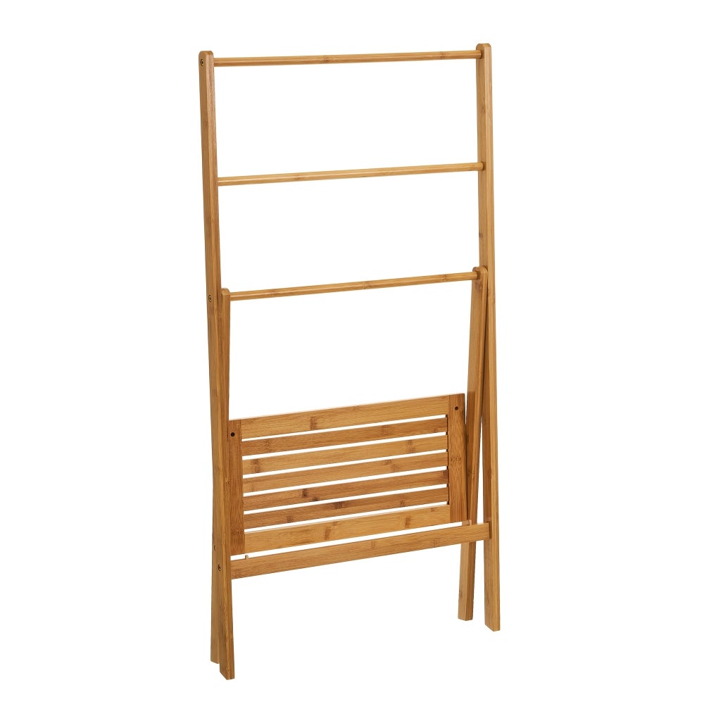 Toallero de 1 estante de bambú natural