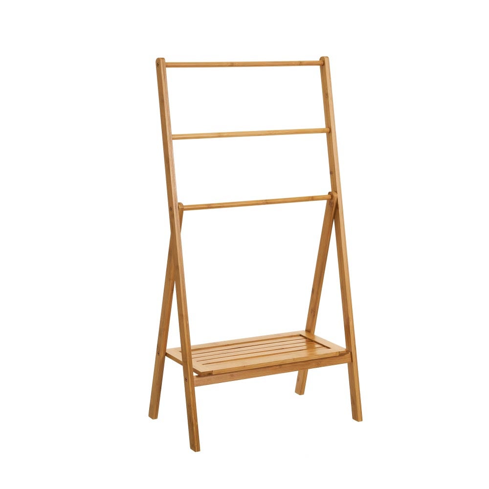 Toallero de 1 estante de bambú natural