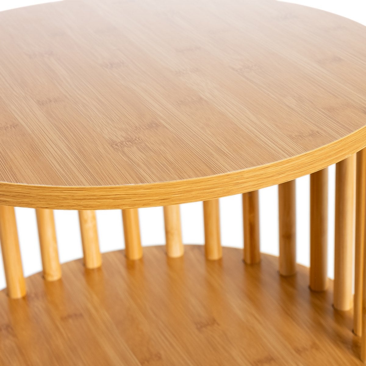 Mesita auxiliar de bambú natural