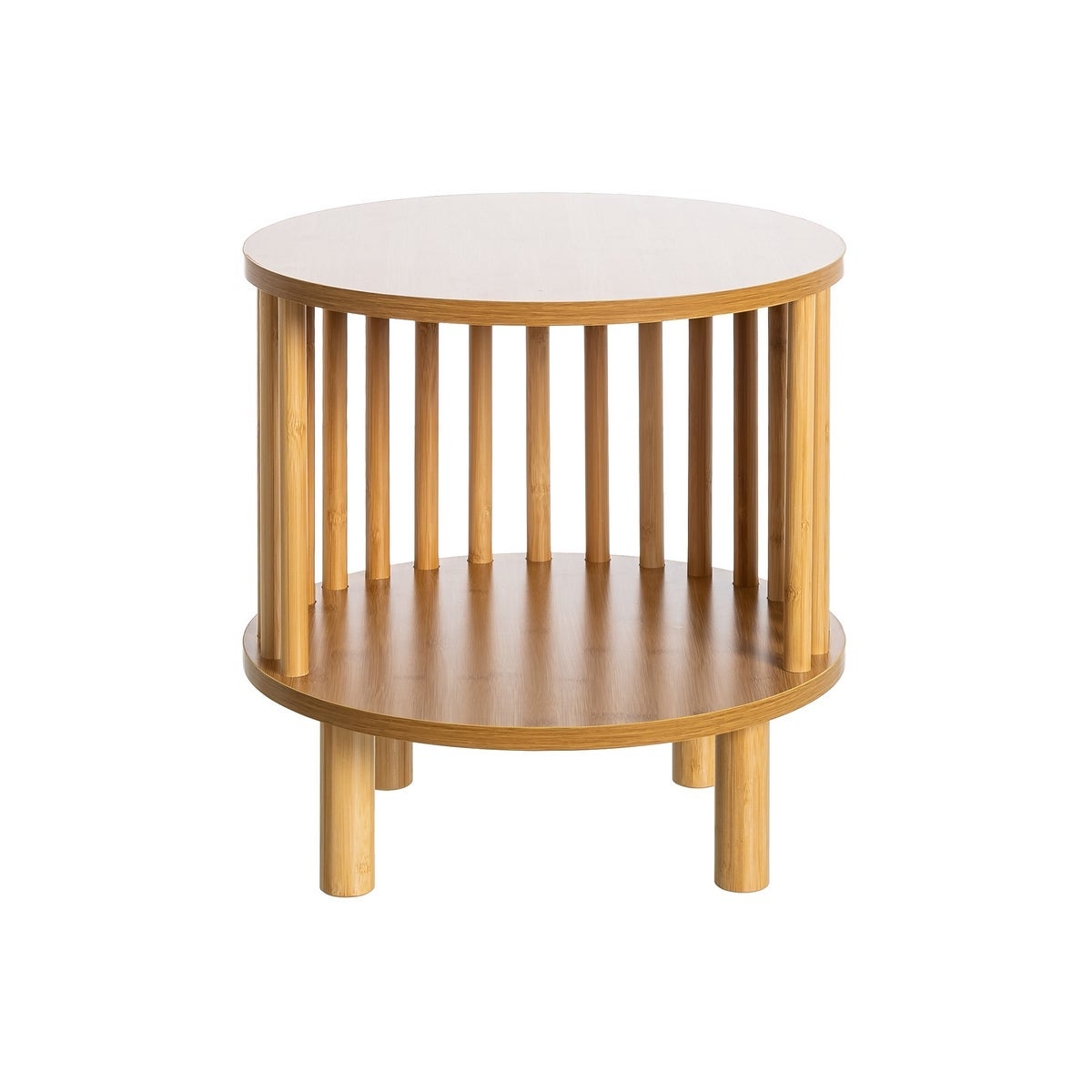 Mesita auxiliar de bambú natural