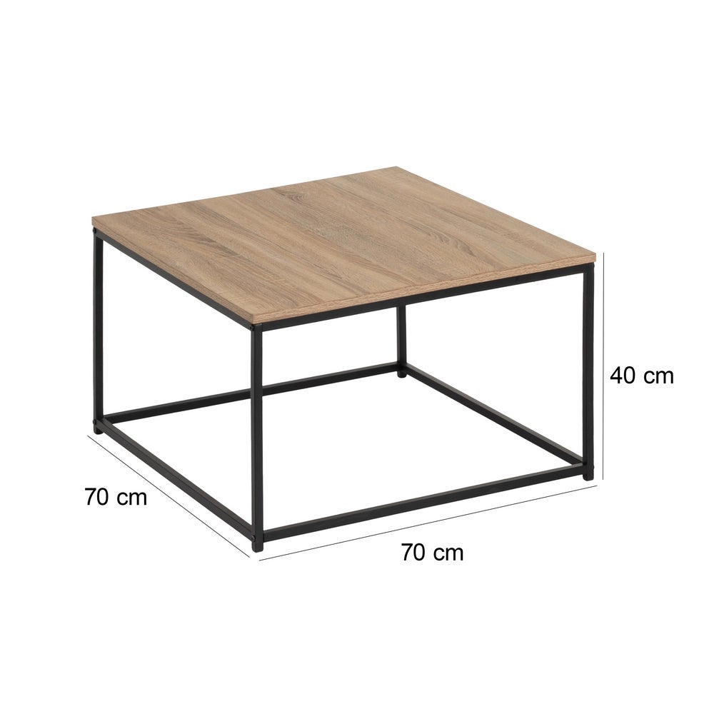 Mesa de centro de madera negro y natural