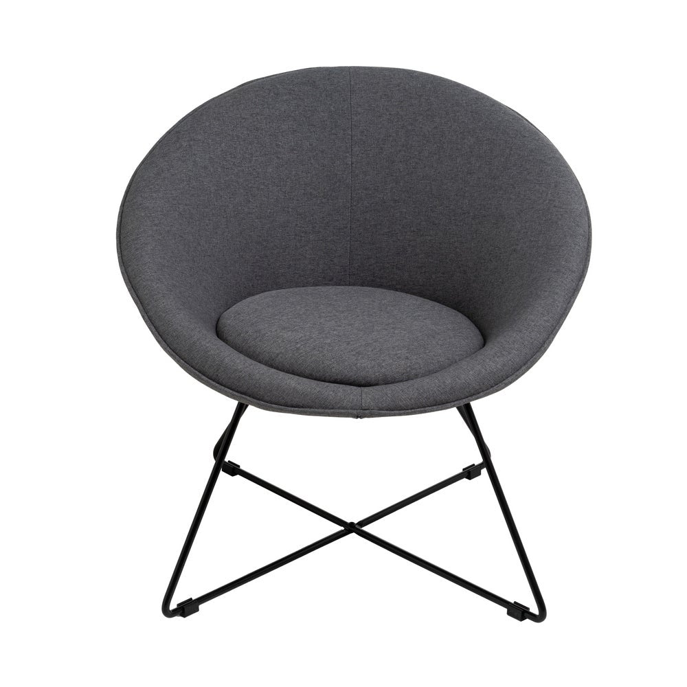 Sillón circular gris oscuro