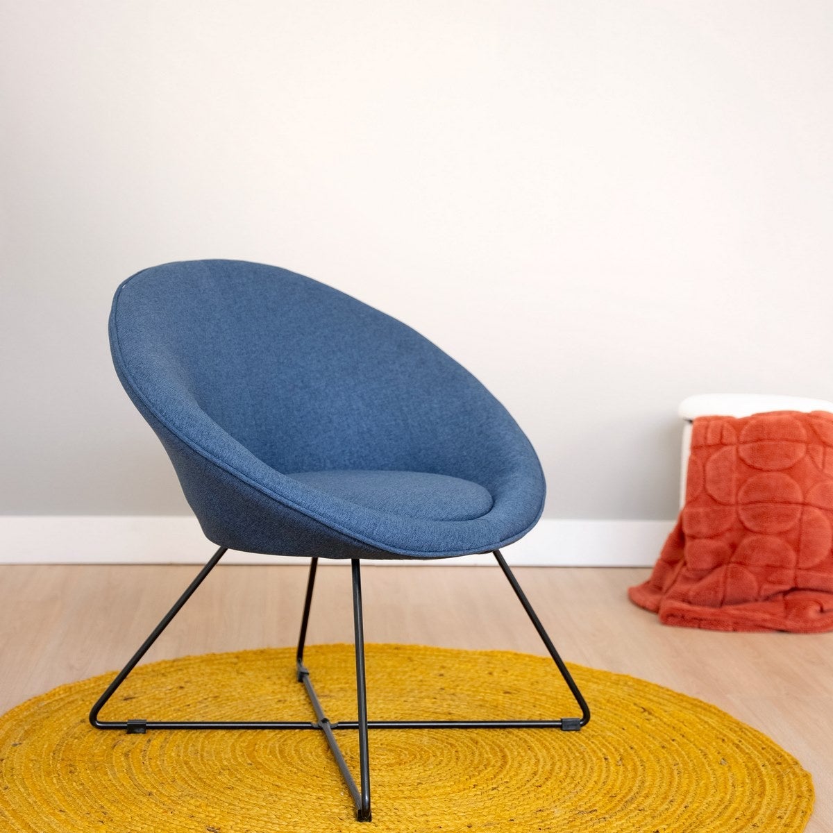 Sillón circular azul marino