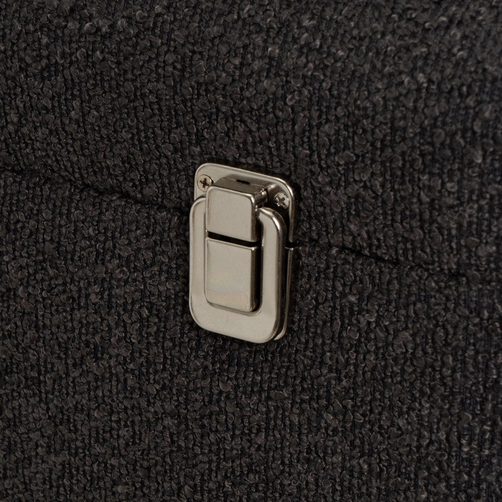 Puff arcón gris oscuro tapizado