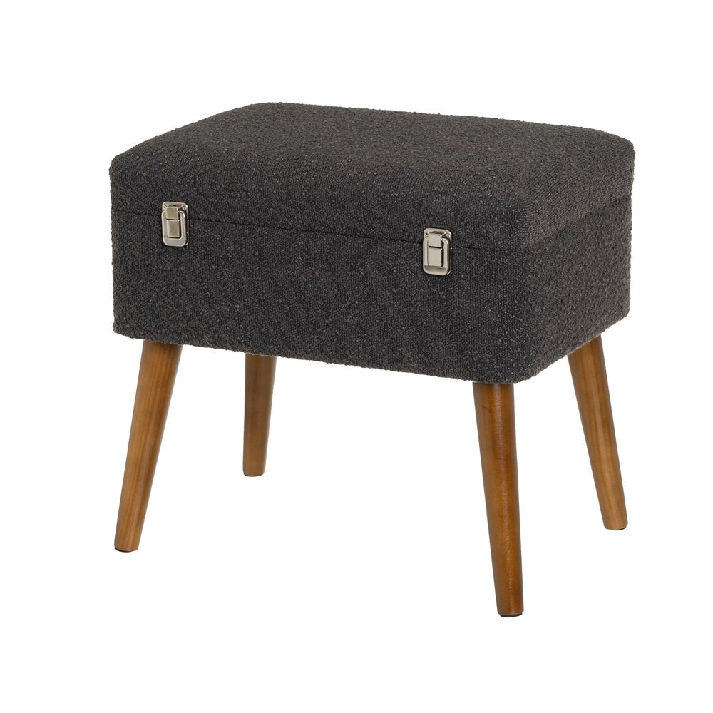 Puff arcón gris oscuro tapizado