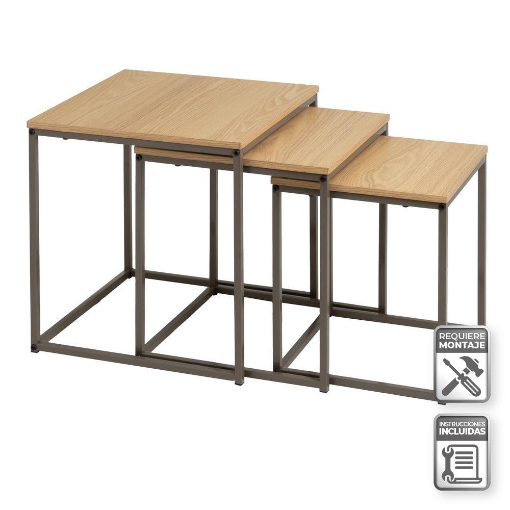 Set de 3 mesas auxiliares nido Urban