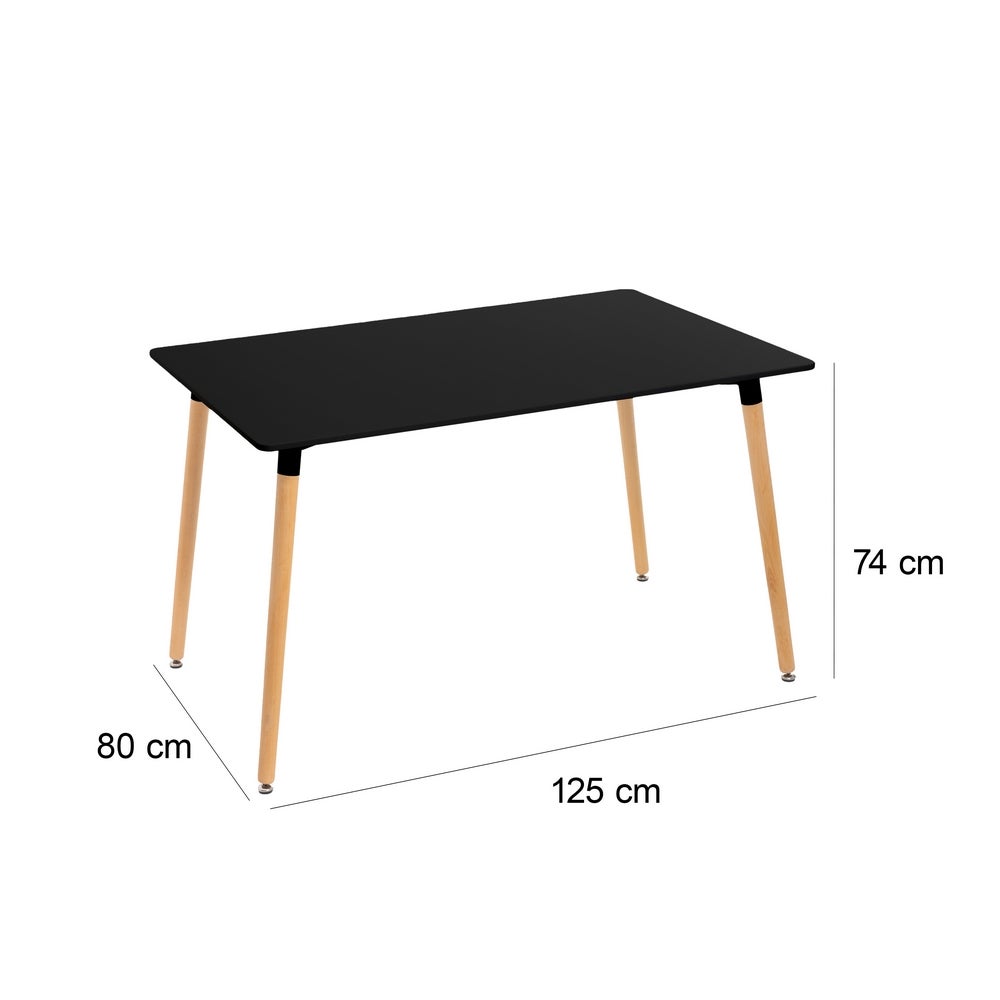 Mesa de cocina negra de 120cm