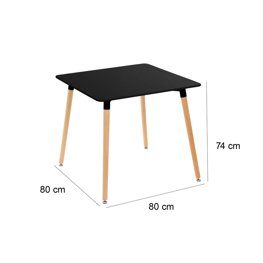 Mesa de cocina negra de 80cm