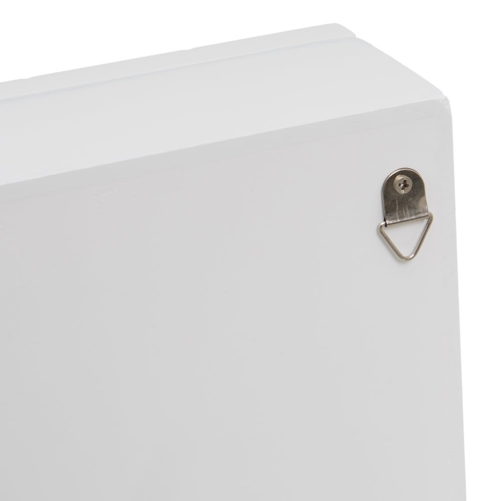 Caja de llaves de madera blanca con marco de fotos