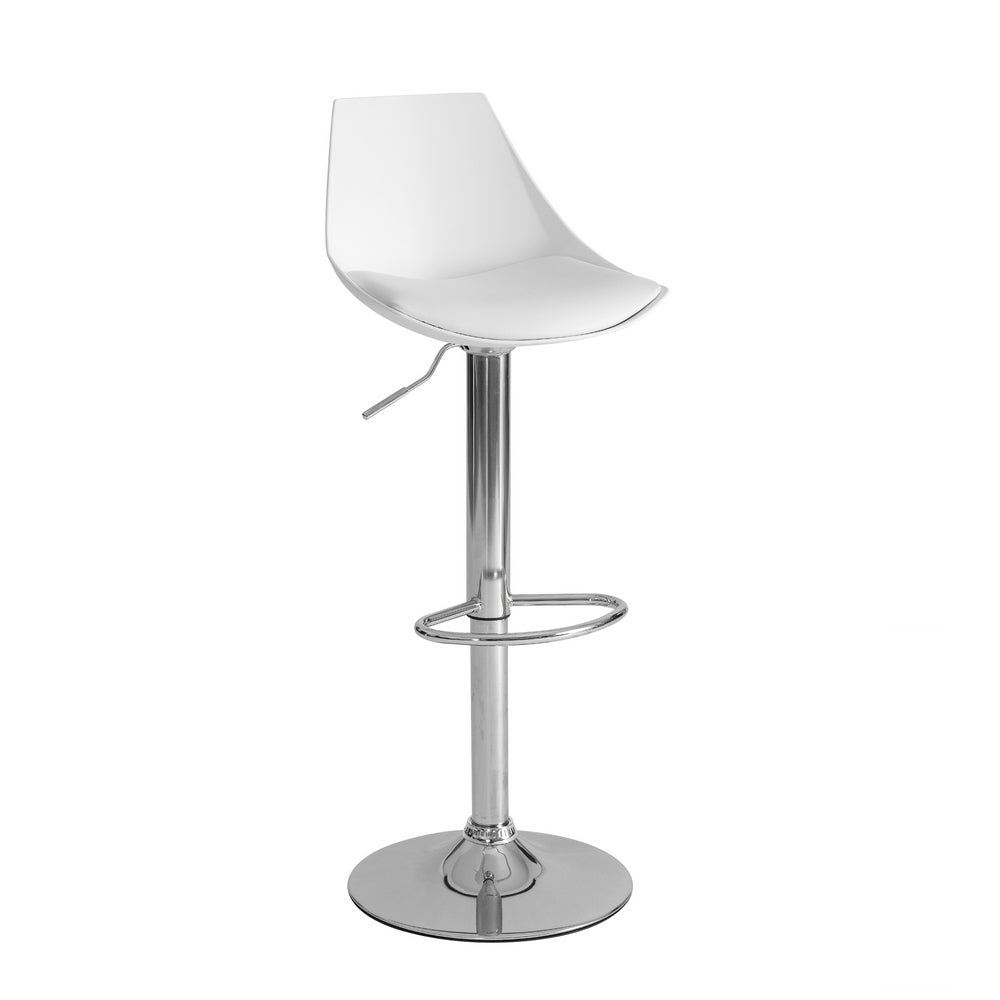 Taburete giratorio con respaldo blanco de 104 cm