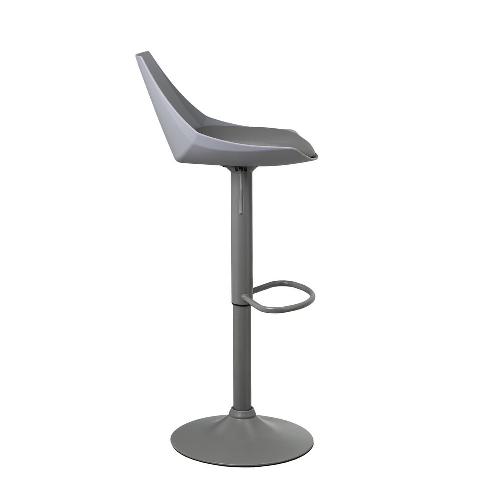 Taburete giratorio con respaldo gris de 104 cm