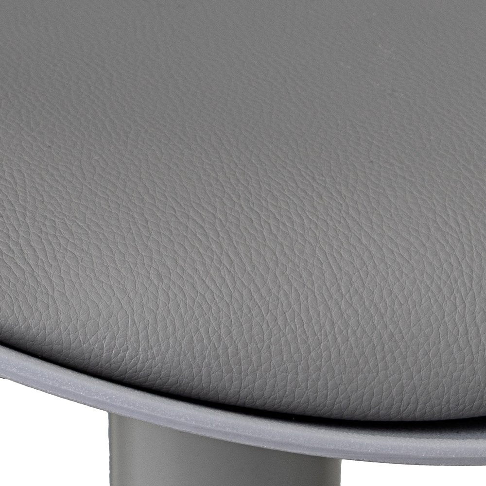 Taburete giratorio con respaldo gris de 104 cm