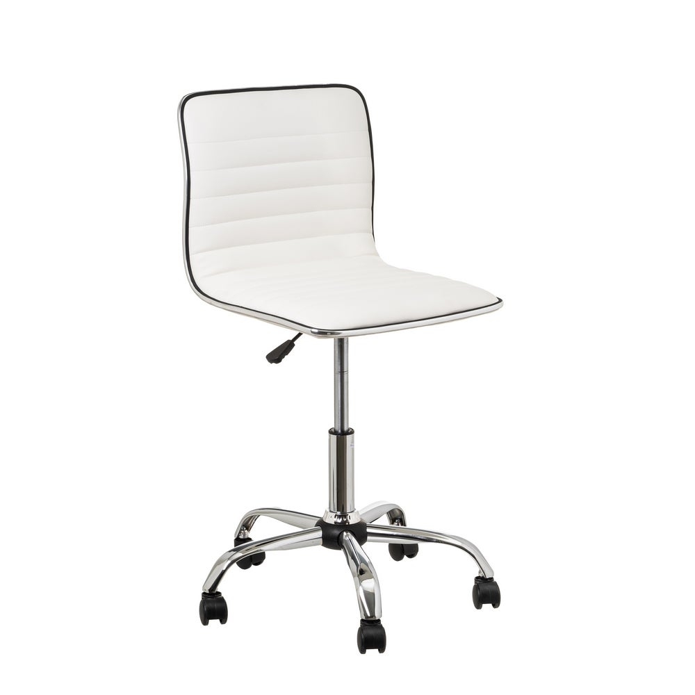 Silla de escritorio con ruedas blanca de polipiel