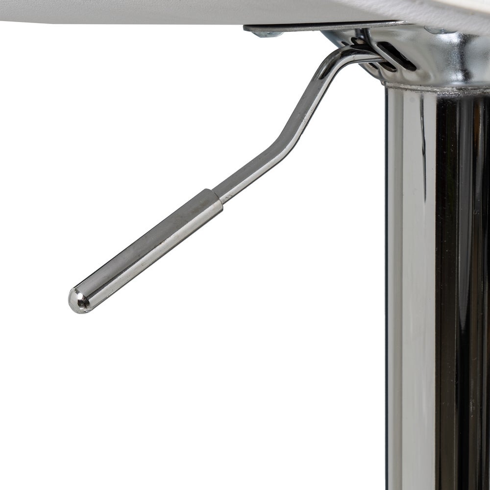 Taburete giratorio blanco de polipiel y metal de 45x44x83 cm