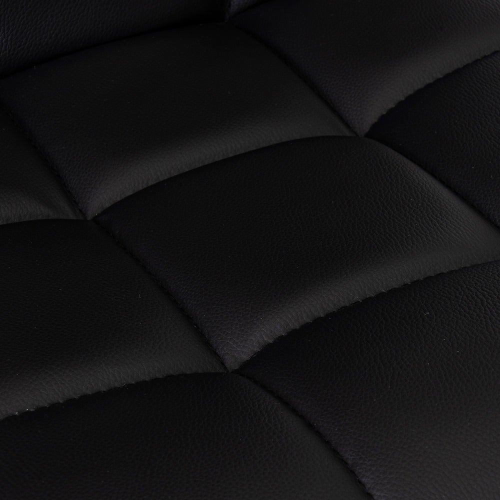 Taburete alto acolchado giratorio negro