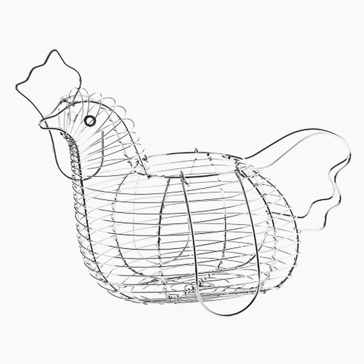 Huevera gallina cromada