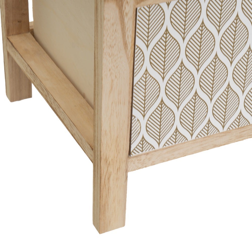 Mesita de noche con cajones tapizados