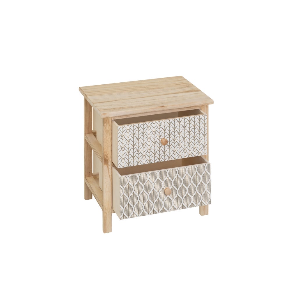 Mesita de noche con cajones tapizados