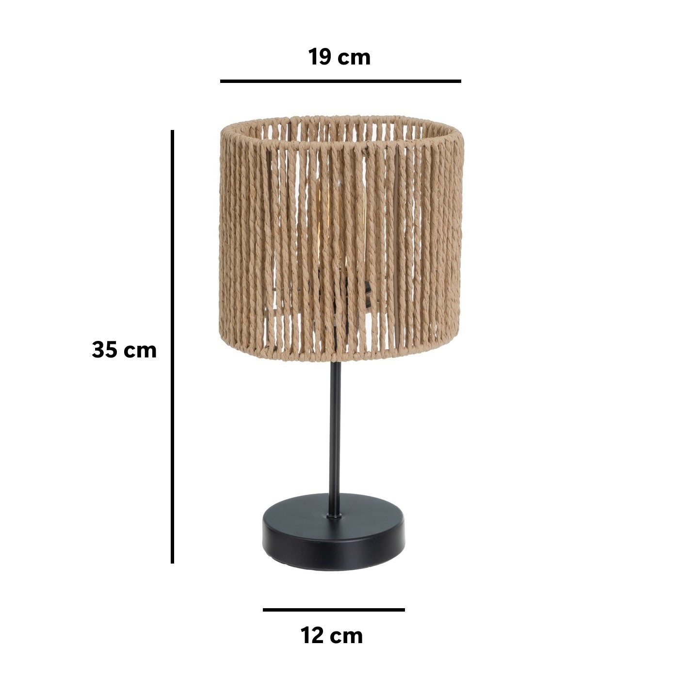 Lámpara mesita de noche de fibra natural