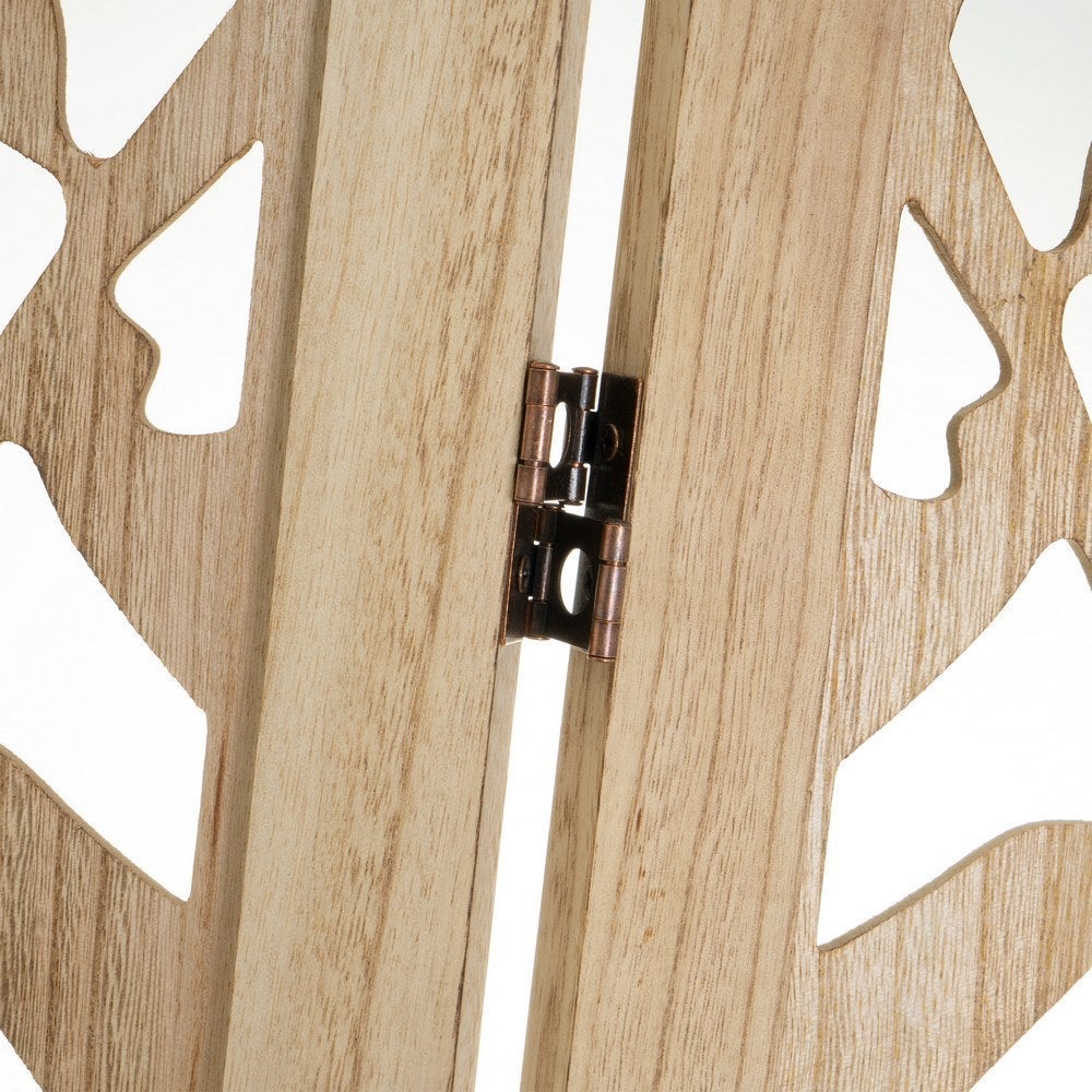 Biombo de 3 hojas tallado natural