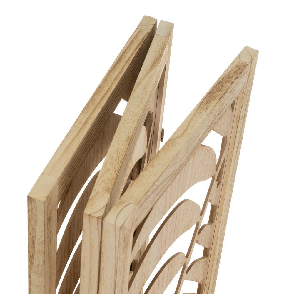 Biombo de 3 hojas tallado natural
