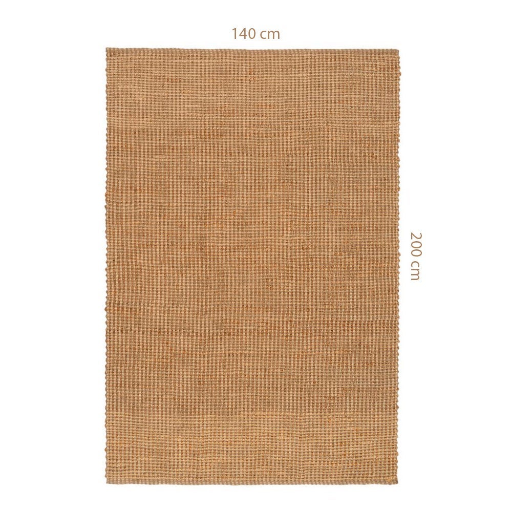 Alfombra de yute natural de 140x200 cm