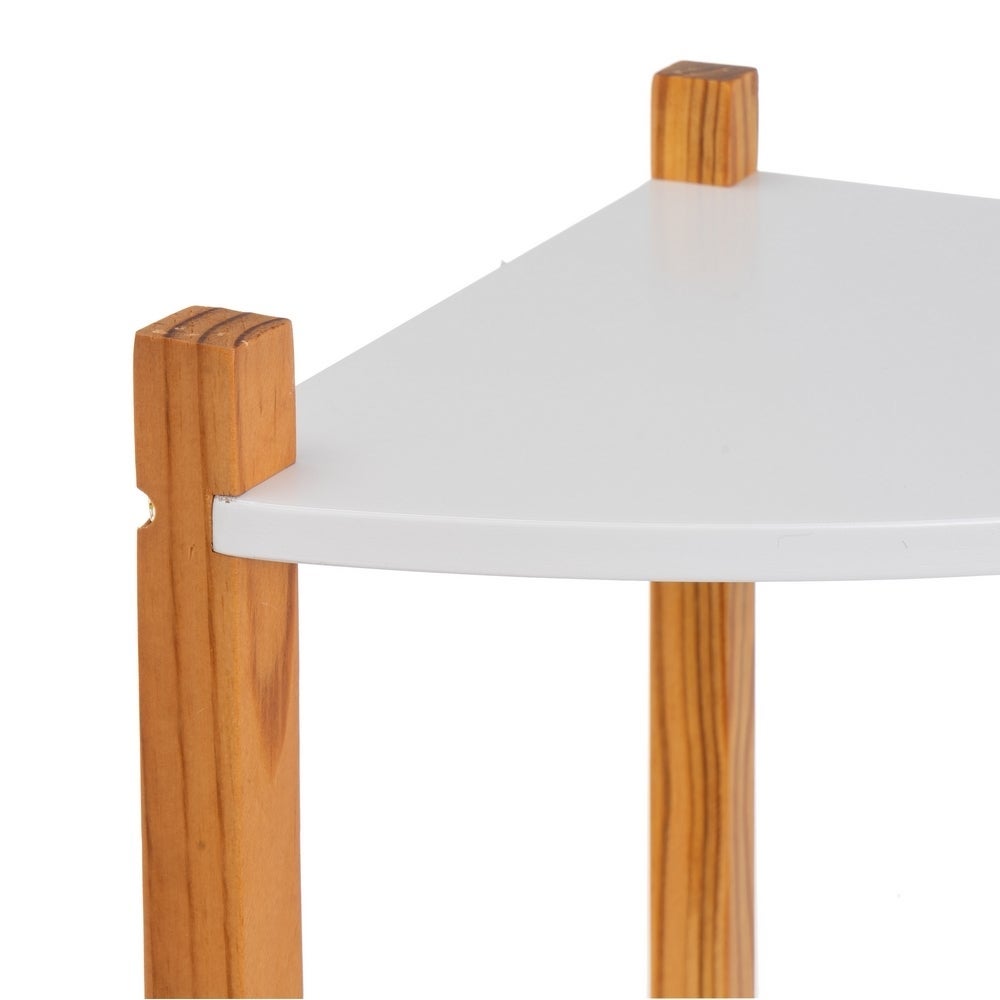 Estantería esquinera de 3 baldas blancas