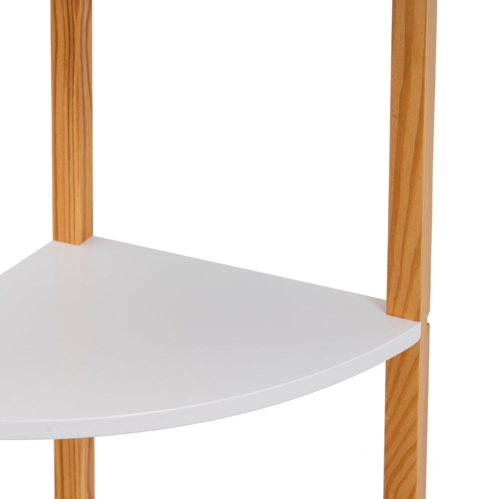 Estantería esquinera de 3 baldas blancas