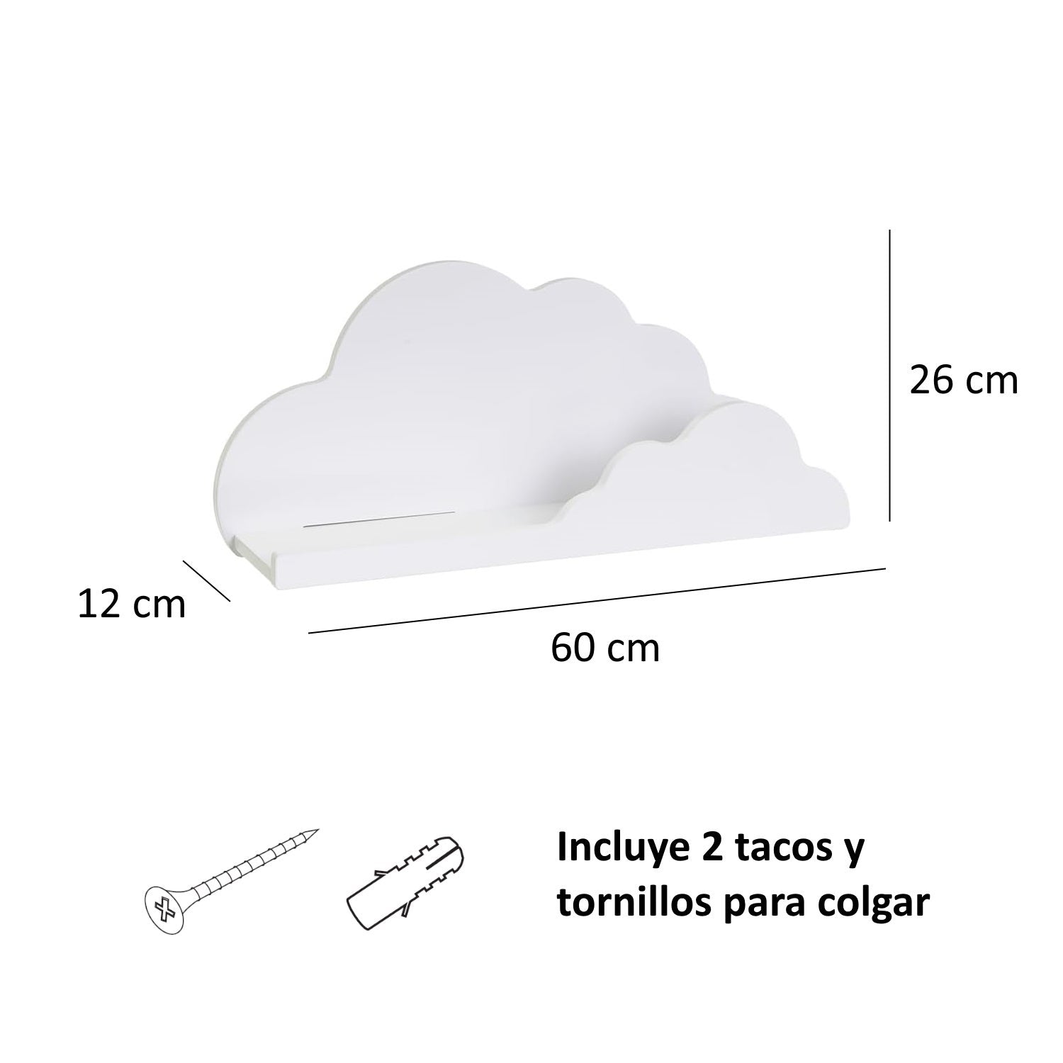 Estante de pared nube blanco