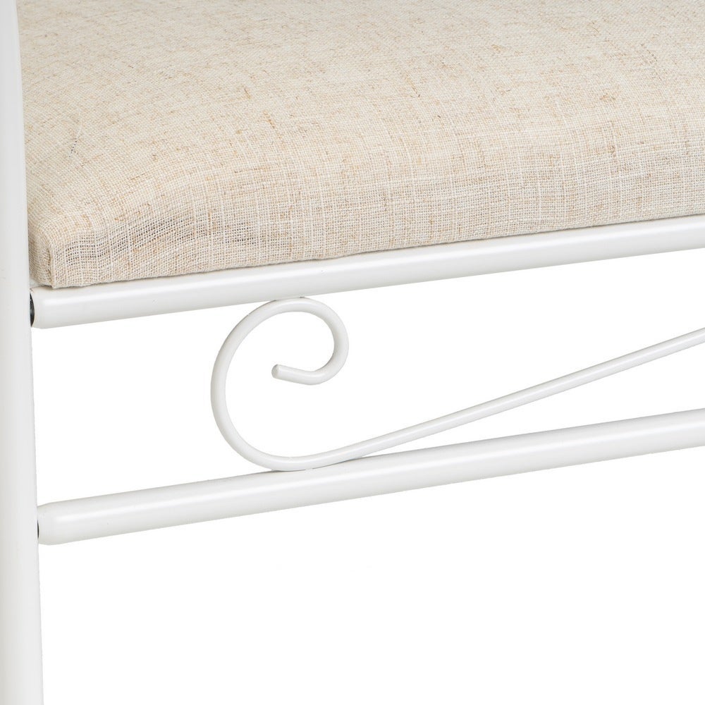 Banqueta de dormitorio blanca de 115cm