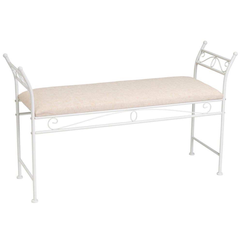 Banqueta de dormitorio blanca de 115cm