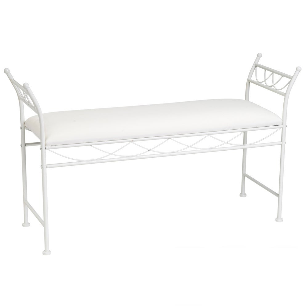 Banqueta de dormitorio blanca de 115cm