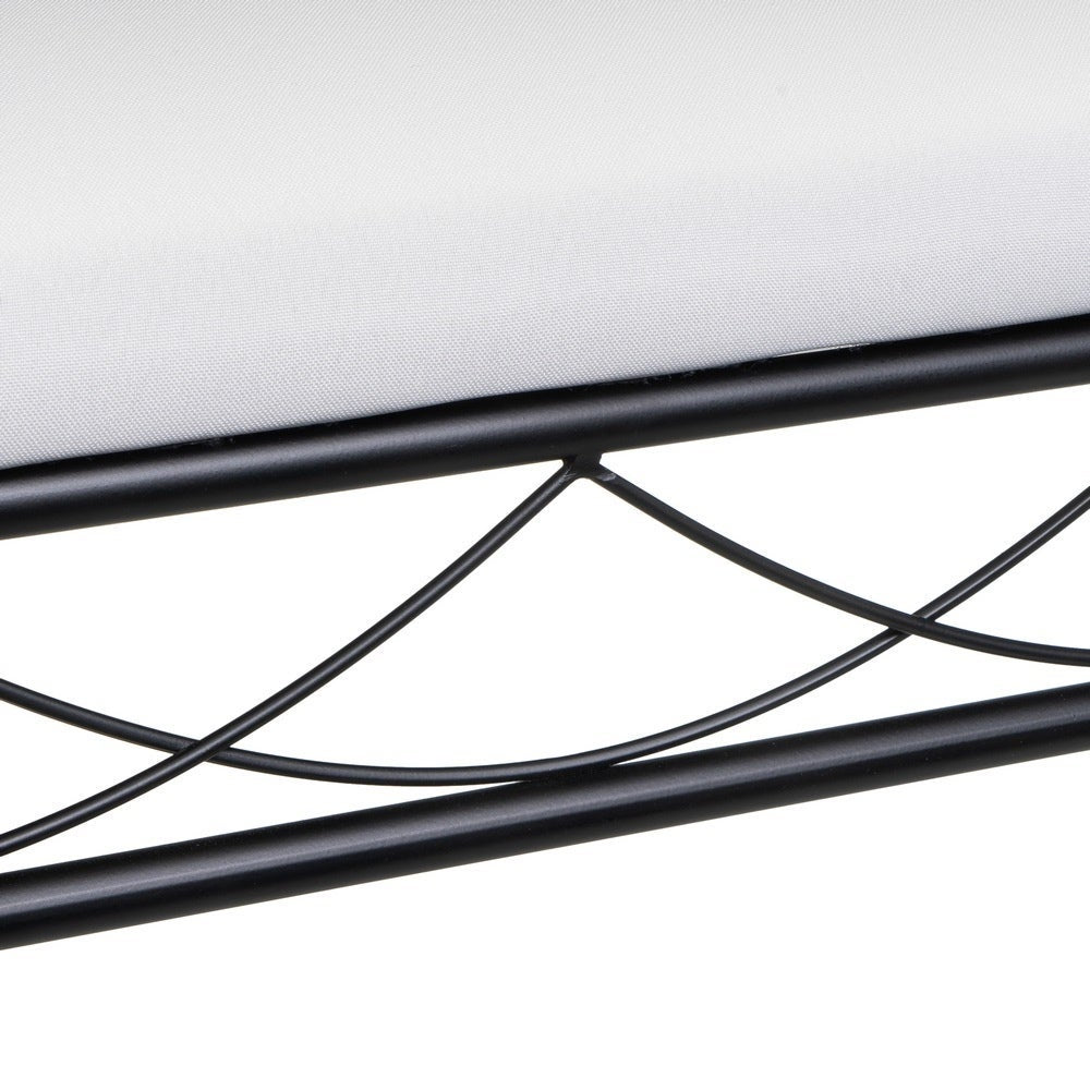 Banqueta de metal negro con asiento de algodón