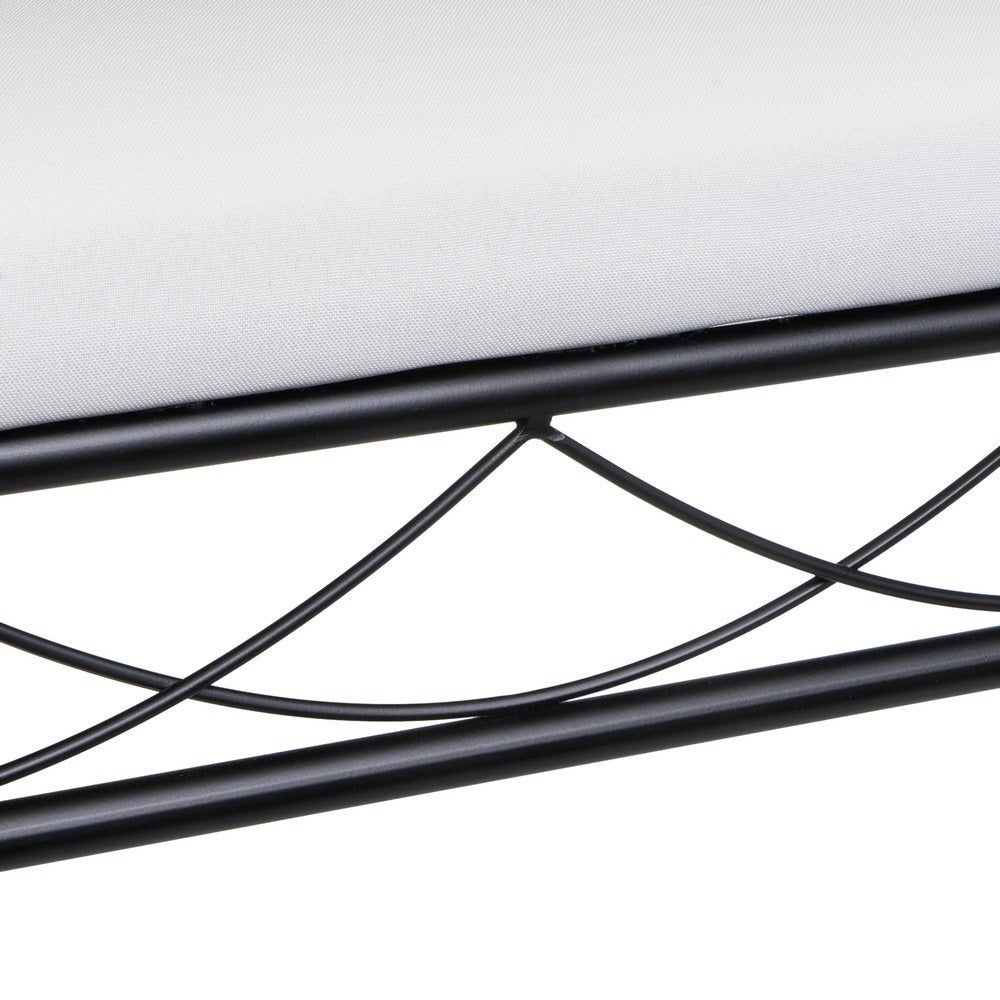 Banqueta de metal negro con asiento de algodón