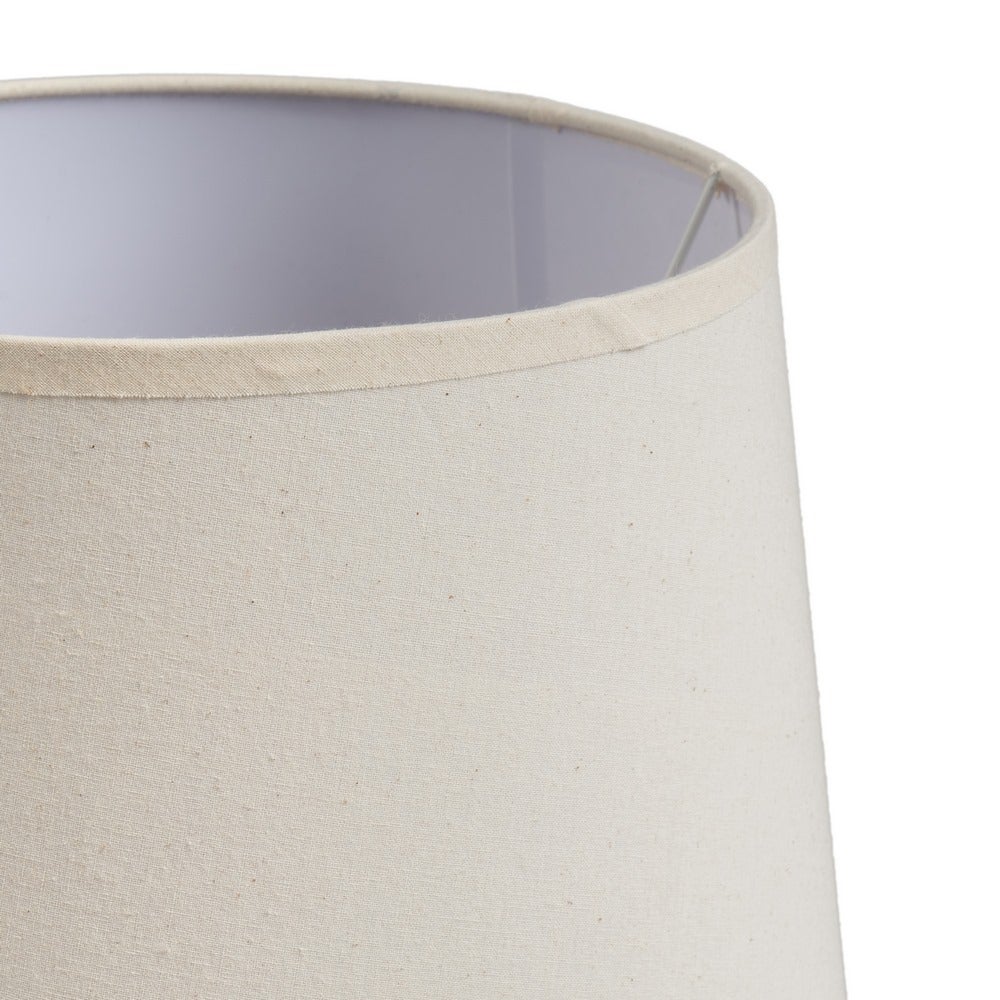 Lámpara de mesa de cristal gris plata con pantalla de lino