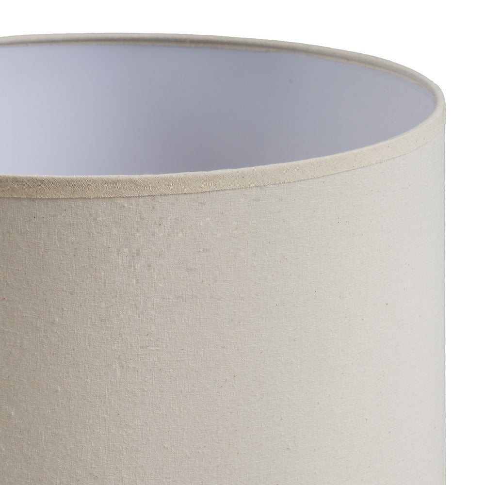 Lámpara de mesa de cristal gris plata con pantalla de lino