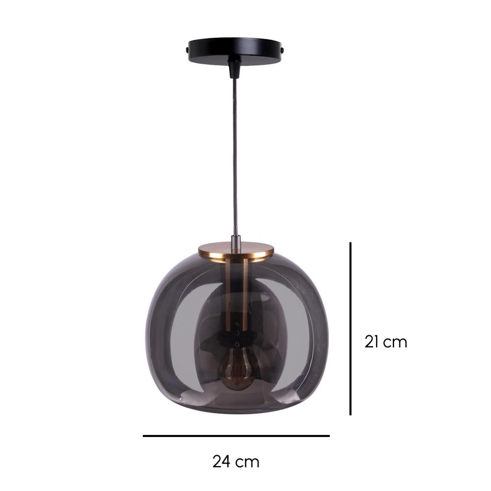 Lámpara de techo de cristal gris plata