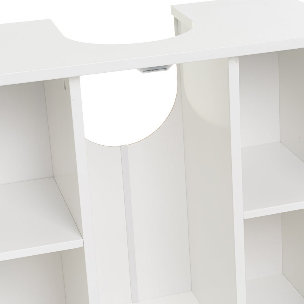 Mueble bajo lavabo blanco de madera con 2 puertas