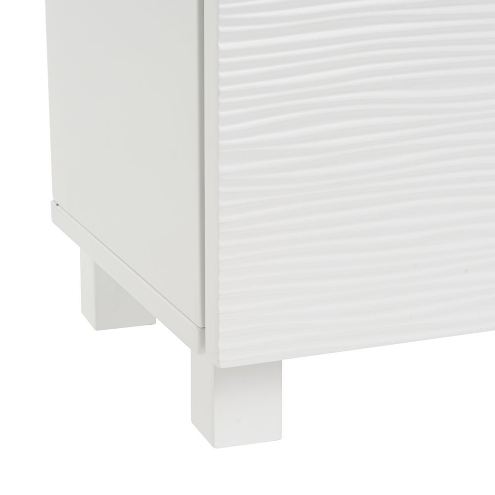 Mueble bajo lavabo blanco de madera con 2 puertas