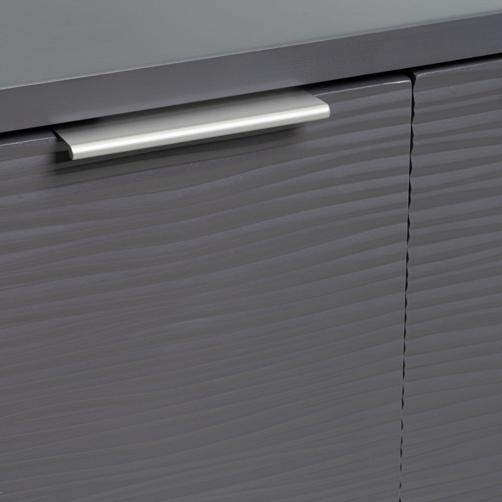 Mueble bajo lavabo gris de madera con 2 puertas