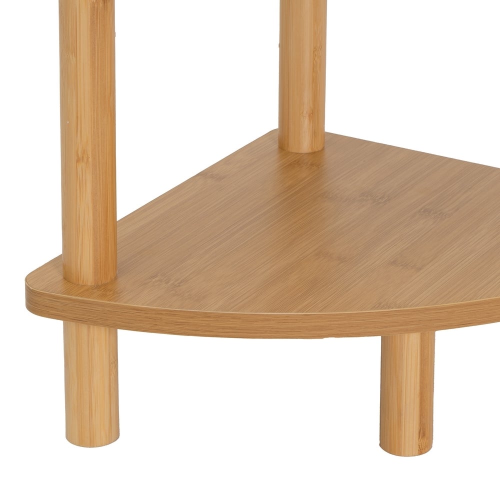 Estantería esquinera de bambú natural