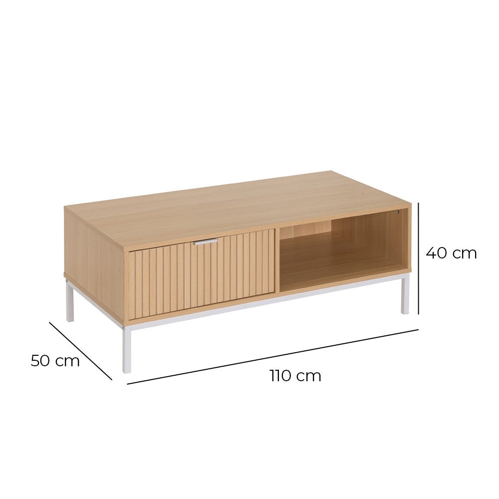 Mesa de centro con cajón