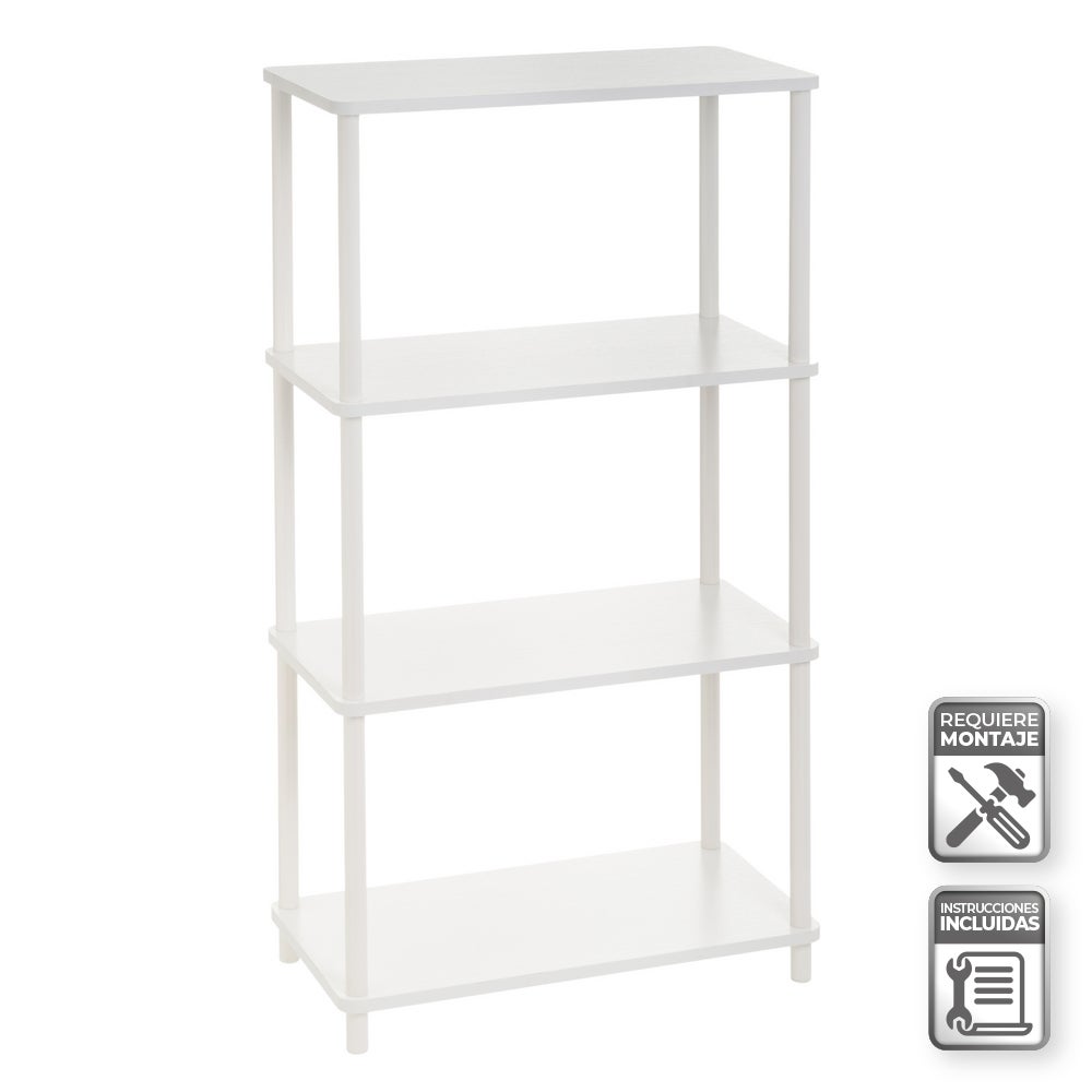 Estantería blanca de 4 baldas
