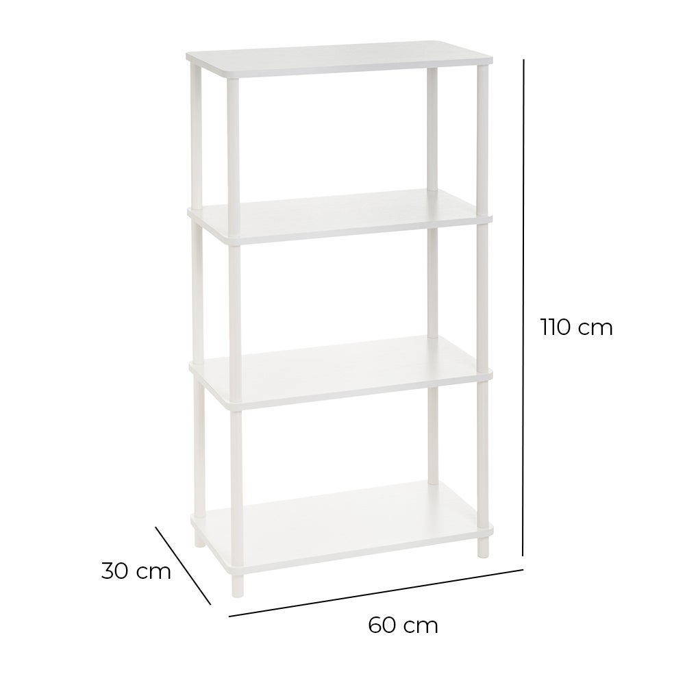 Estantería blanca de 4 baldas