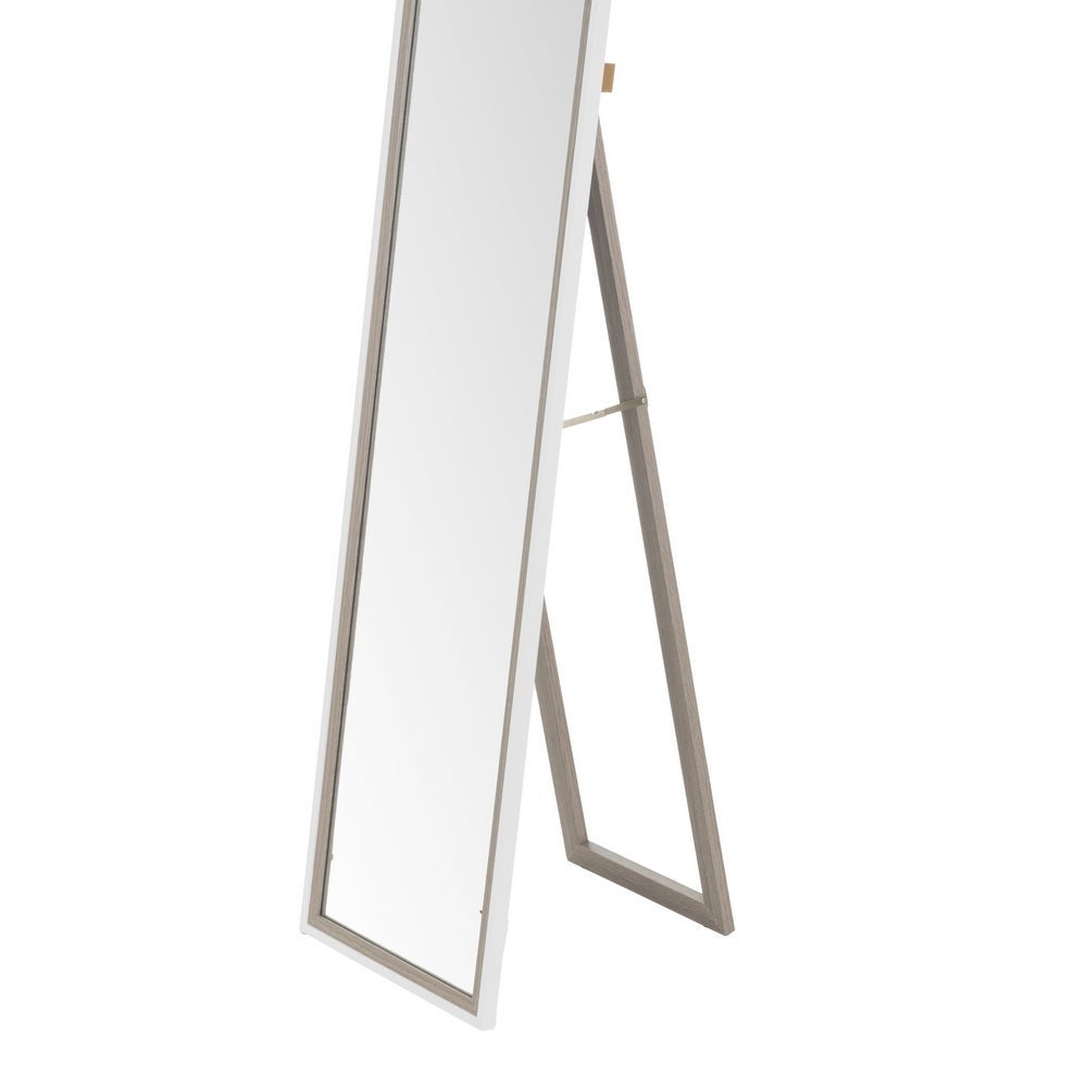 Espejo de pie blanco y gris de 154 cm